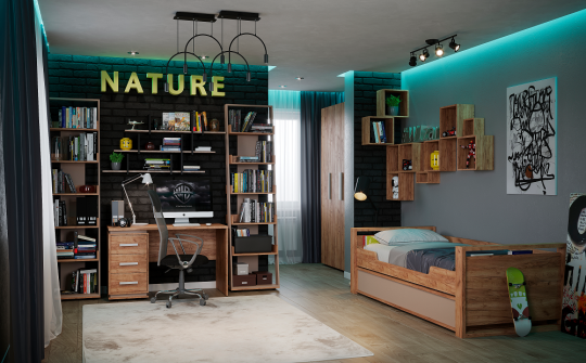 Куб 1 Nature 98, дуб табачный