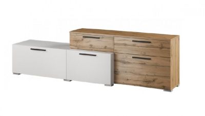 Тумба под ТВ Альберо белый/дуб вотан
