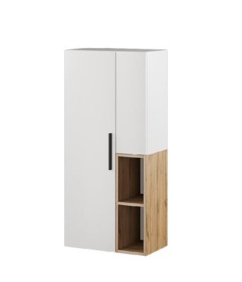 Альберо Шкаф-пенал настенный белый/дуб вотан