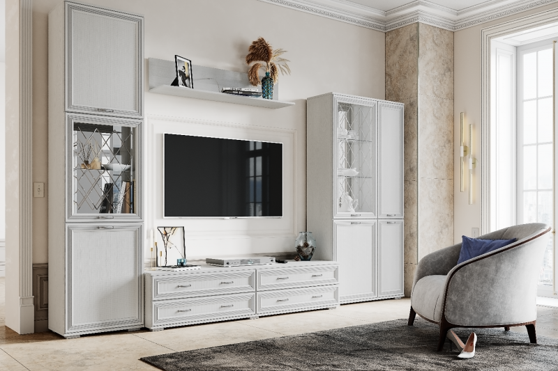 В продаже появилась современная гостиная Ливорно в светлом оттенке