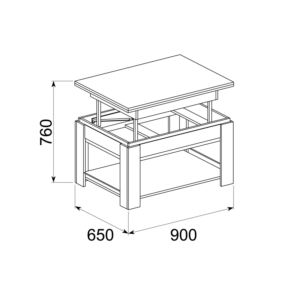 Рубин-1 стол - трансформер журнальный, бодега белый