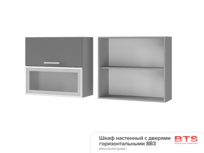 8В3 Шкаф настенный с дверями горизонтальными Прованс 2
