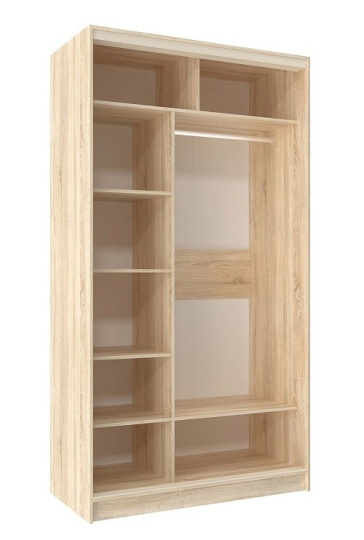 Шкаф-купе двухдверный с зеркалом 1200 Домашний Дуб сонома