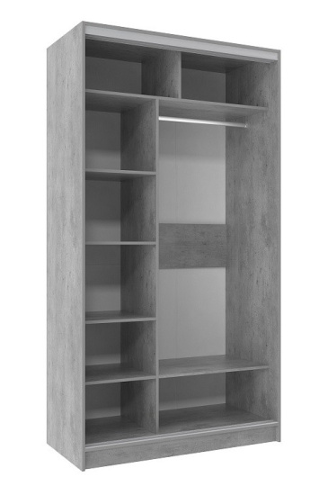 Шкаф-купе двухдверный с зеркалом 1200 Домашний Atelier светлый