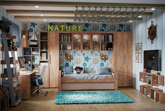 Шкаф навесной Nature 81, дуб табачный