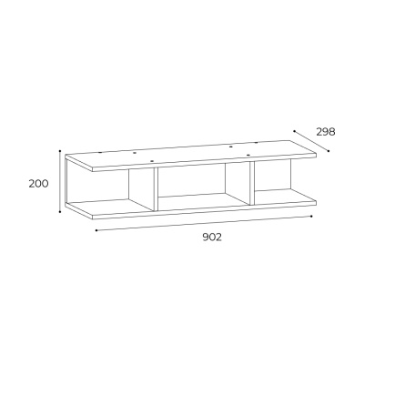 Полка Скайлайн 90, дуб сонома