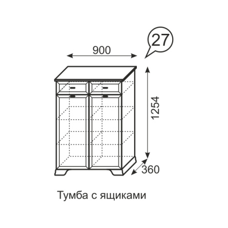 Венеция 27. Тумба с ящиками