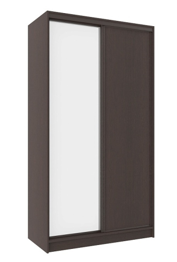 Шкаф-купе двухдверный с зеркалом 1200 Домашний Венге