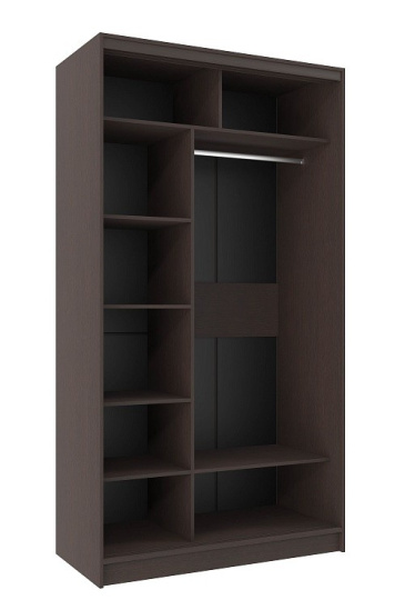 Шкаф-купе двухдверный с зеркалом 1200 Домашний Венге