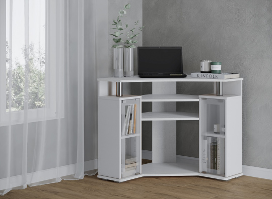 Тумба под телевизор угловая 044 (2у), белый