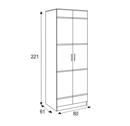 Шкаф 2-х дверный Сакура, венге/лоредо