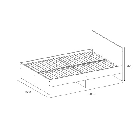 Кровать Мона 160х200, ясень светлый