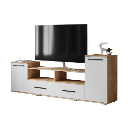 Тумба под ТВ Парус 2, дуб крафт золотой/белый