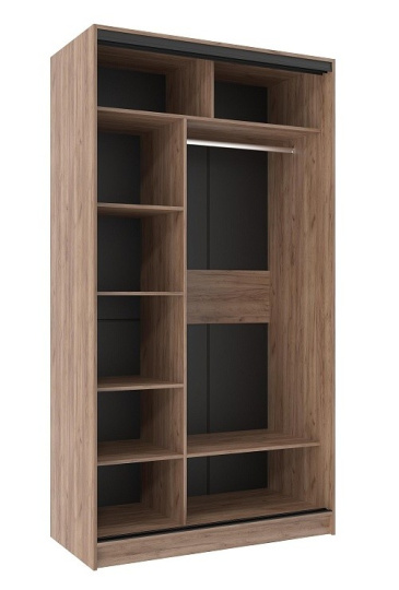 Шкаф-купе двухдверный с зеркалом 1200 Домашний Дуб табачный Craft
